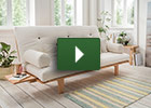 Funktionsvideo Metallfreies Futon-Schlafsofa