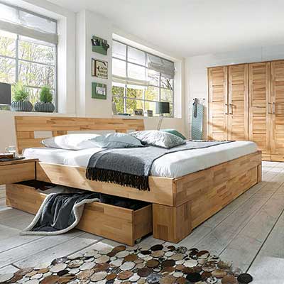 Schubkastenbett Molara, Drehtüren-Kleiderschrank Molara 01