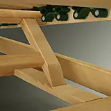 Metallfrei, Rahmen aus massivem Buchenholz Metallfreie Verstellung