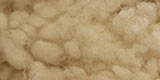 2-Kammer-Kissen mit bauschiger Schafwolle/kbT für den Nacken und punktelastischem Naturlatex für den Kopf Füllung der kleinen Kammer (Nackenrolle)
