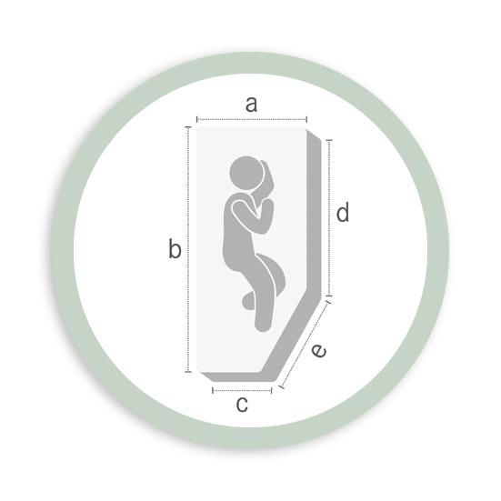 Abgeschrägte Matratze links/rechts