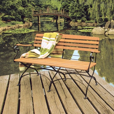 Empfehlung: Robinienholz Metall Gartenbank Avio  von allnatura*