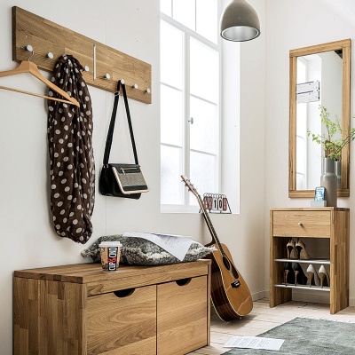 Garderobe "Tenero" - Farbe: braun - Holzart: Wildeiche