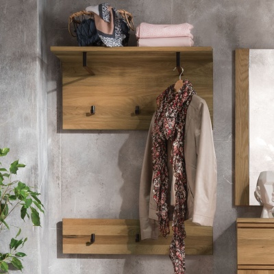 Garderobe "Corlo" - Farbe: braun - Holzart: Massivholz