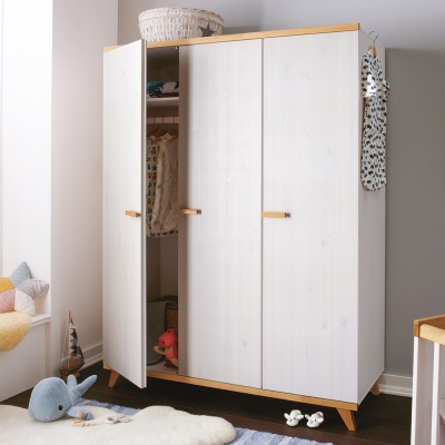 Kleiderschrank "Lunda" - Farbe: braun - Holzart: Massivholz