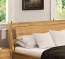 Einzelbett Lasala, massive Wildeiche, raffiniertes Massivholz-Kopfteil Massivholzbett Lasala, Wildeiche, Einzelbett mit Kopfteil aus Holz