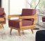 Sessel - in Wildeiche und Bezug mauve Sessel - in Wildeiche und Bezug mauve