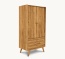 Massivholz-Kleiderschrank Lasala, 2-Türer mit Schubladen, Buchenholz Massivholz-Kleiderschrank Lasala, 2-Türer mit Schubladen, Buchenholz