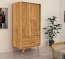 Massivholz-Kleiderschrank Lasala, 2-Türer mit Schubladen, Wildeiche Kleiderschrank Lasala, 2türig mit Schubladen, massive Wildeiche