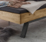 Wildeichenbett Neras mit moderner, umgedrehter Holzkufe Wildeichenbett Neras mit moderner, umgedrehter Holzkufe