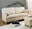 3-Sitzer-Couch mit Hocker 02, Stoff Credo snow, Füße Buche geölt 3-Sitzer-Couch mit Hocker 02, Stoff Credo snow, Füße Buche geölt
