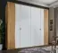 Kleiderschrank Avola, mit 4 Türen, Türen aus matten Weißglas, mit Baumkante