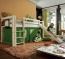 Mini-Hochbett Kiddy Variante 03 mit gerader Leiter und Rutsche Mini-Hochbett Kiddy Variante 03