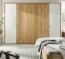 Drehtüren-Kleiderschrank Grano - edle Wildeiche trifft modernes Weißglas Edle Wildeiche trifft modernes Weißglas