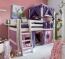 Spielbett mit Vorhang Lila-Vorhang für Spielbett