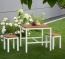 Das Gartenmöbel-Set 01 bestehend aus einem kleinem Tisch und zwei praktischen Hockern Capri Gartenmöbel-Set 01, kleiner Tisch mit 2 Hockern