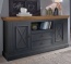Landhaus Sideboard Molina, massives Kiefernholz, anthrazit-gewachst, Variante 01 Massivholz Sideboard Molina, massive Kiefer, anthrazit-gewachst, Variante 01