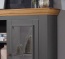 Landhaus Highboard Molina, massive Kiefer weiß, mit üppigem Kranz Massivholz Highboard Molina, eichefarbiger Kranz