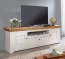 Landhaus Lowboard Molina, TV-Schrank, massives Kiefernholz, weiß, Variante 02 Massivholz Lowboard Molina, massive Kiefer, weiß-gewachst, Variante 02
