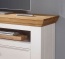 Landhaus Lowboard Molina, TV-Schrank mit eichefarbigen Absetzungen Massivholz Lowboard Molina, Deckplatte und Knopfgriffe eichefarbig abgesetzt