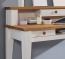 Landhaus Schreibtisch Molina, Kiefernholz, weiß mit eichefarbigen Absetzungen Massivholz Schreibtisch Molina, Kiefer weiß, eichefarbig abgesetzt