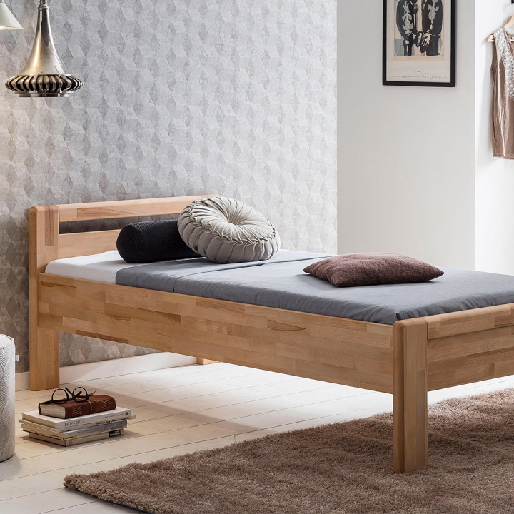 90 x 190 cm, Grau Schlafzimmermöbel für Erwachsene Massivholz Bettgestell aus Holz Jugendliche Einzelbett Kinder 90 x 190 cm 
