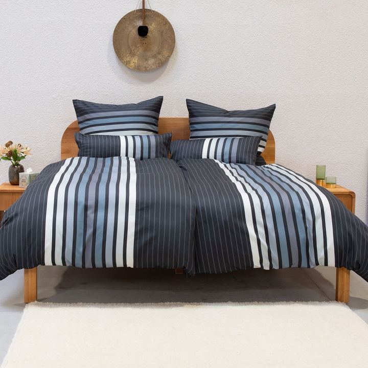 Satin-Bettwäsche "Rayas" Block- und Nadelstreifen
