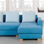 Sofa mit Bezug Hot-Madison in türkis mit 3 blassblauen Kissen