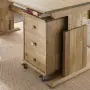 Geräumiger Roll-Container mit 3 Schubladen, hier aus markantem Eichenholz