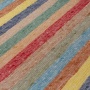 Handgewebter, bunt gestreifter Schurwollteppich in Farbstellung multicolor