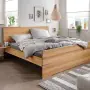Massivholzbett Encaja - elegantes Bett mit erhöhtem Fußteil, hier Kernbuche