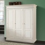 Bauernschrank Margaretha, dreitürig, weiß-gewachst