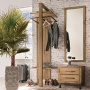 Garderobe Locana im Industriestil, Wildeiche massiv