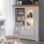Massivholz Highboard Molina, Kiefernholz weiß gewachst