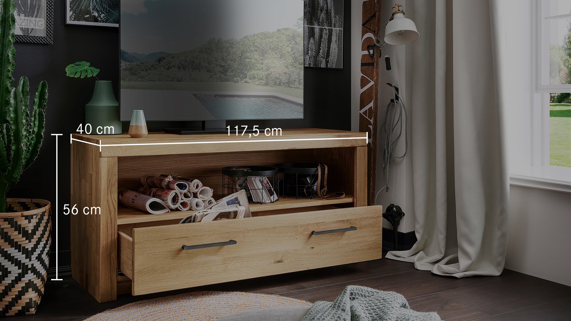 Lowboard "Sorano" - TV-Möbel aus Massivholz