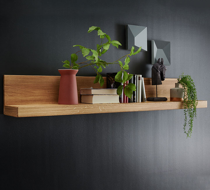Wandregal Sorano aus edler Wildeiche in zeitlosem Design Wandregal Sorano aus edler Wildeiche in zeitlosem Design