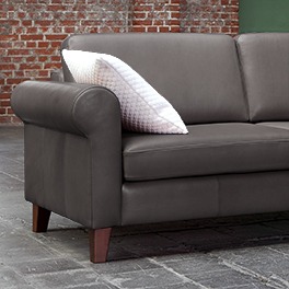 2-Sitzer Sofa mit klassischer Armlehne und konischen Füßen in Holzart Buchen wenge 2-Sitzer Sofa mit klassischer Armlehne und konischen Füßen in Holzart Buchen wenge
