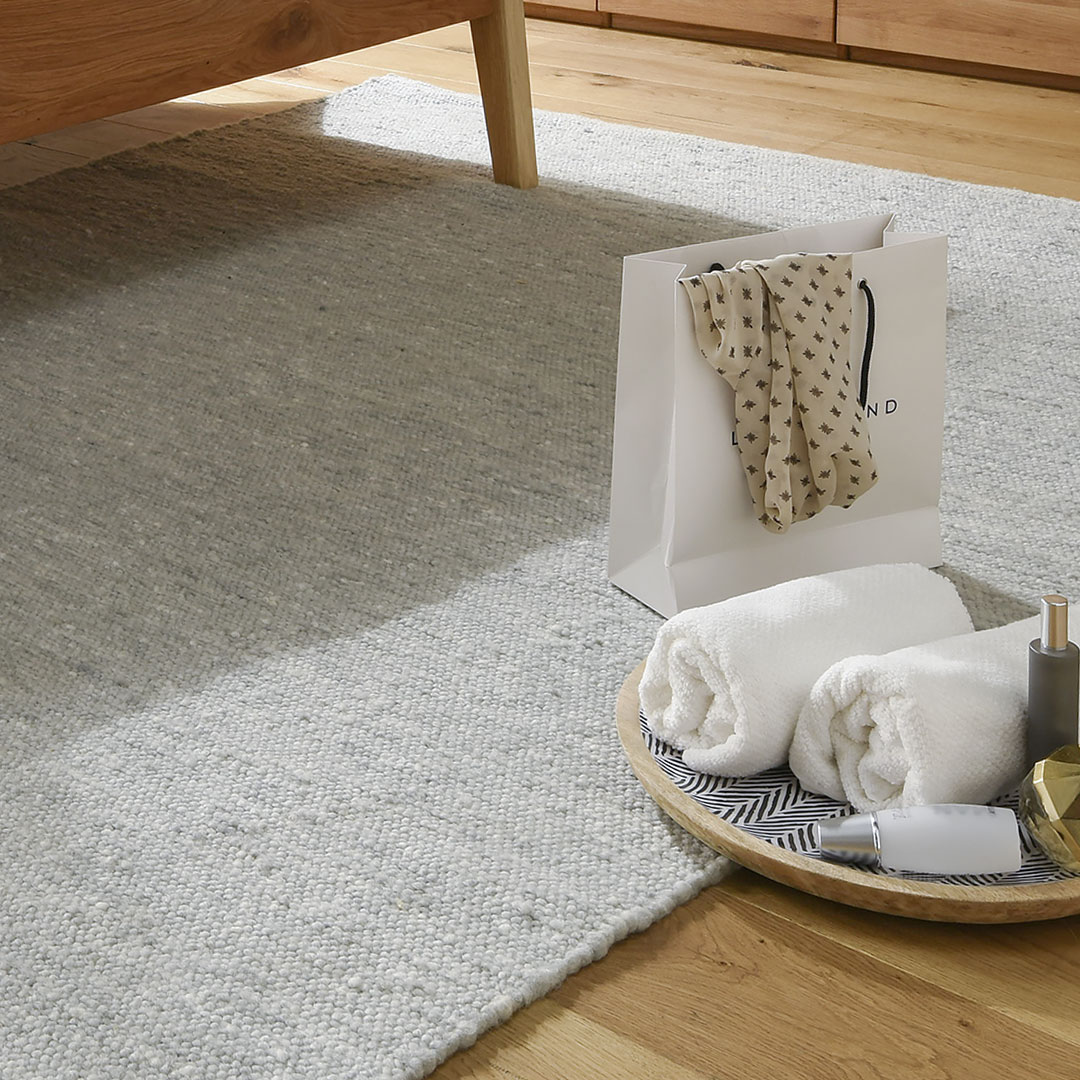 Schurwollteppich "Alcala" | 60x120 cm | mais | Bio-Material | Handgefertigt | schadstoffgeprüft | Teppiche