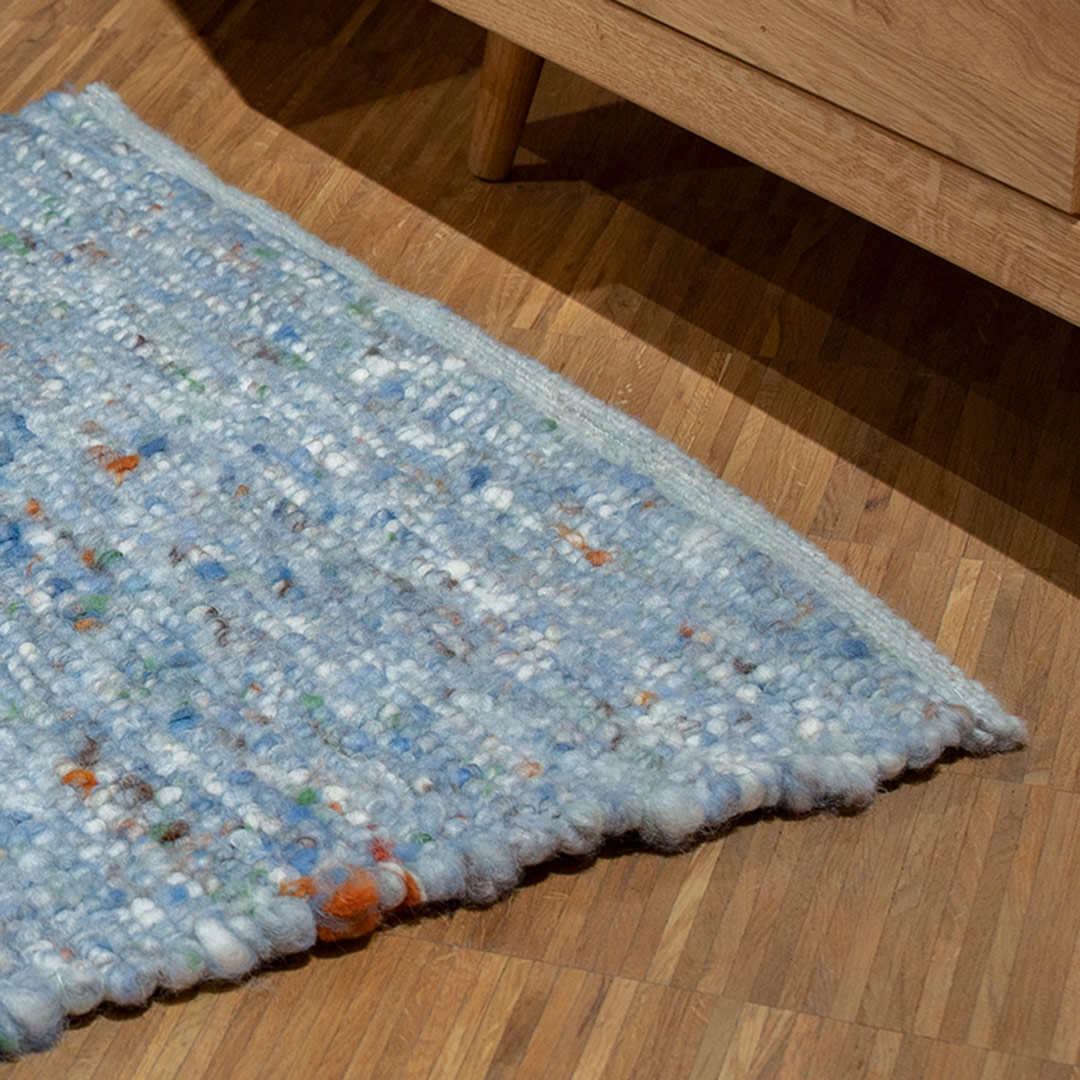 Schurwollteppich "Misano" | 60x120 cm | altgrün | Bio-Material | Handgefertigt | schadstoffgeprüft | Teppiche