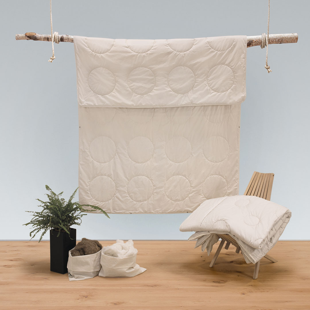 Kamelflaumhaar/Seide-Leicht-Kombi-Bettdecke "Calida" | 135x200 cm | vegan | Bio-Material | Handgefertigt | schadstoffgeprüft | Bettdecken