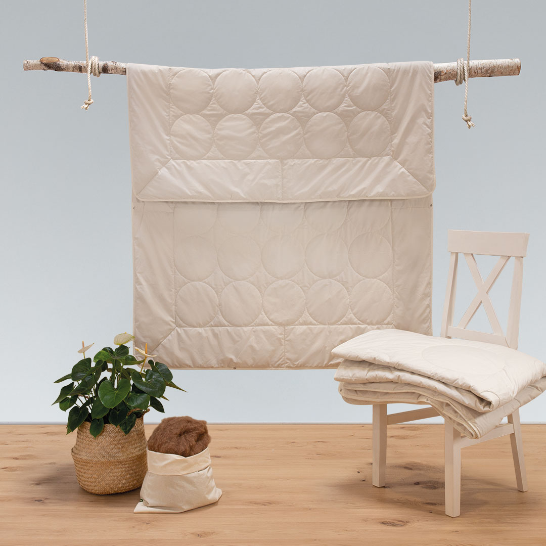 Kamelflaumhaar-Leicht-Kombi-Bettdecke "Cammello" | 135x200 cm | vegan | Bio-Material | Handgefertigt | schadstoffgeprüft | Bettdecken