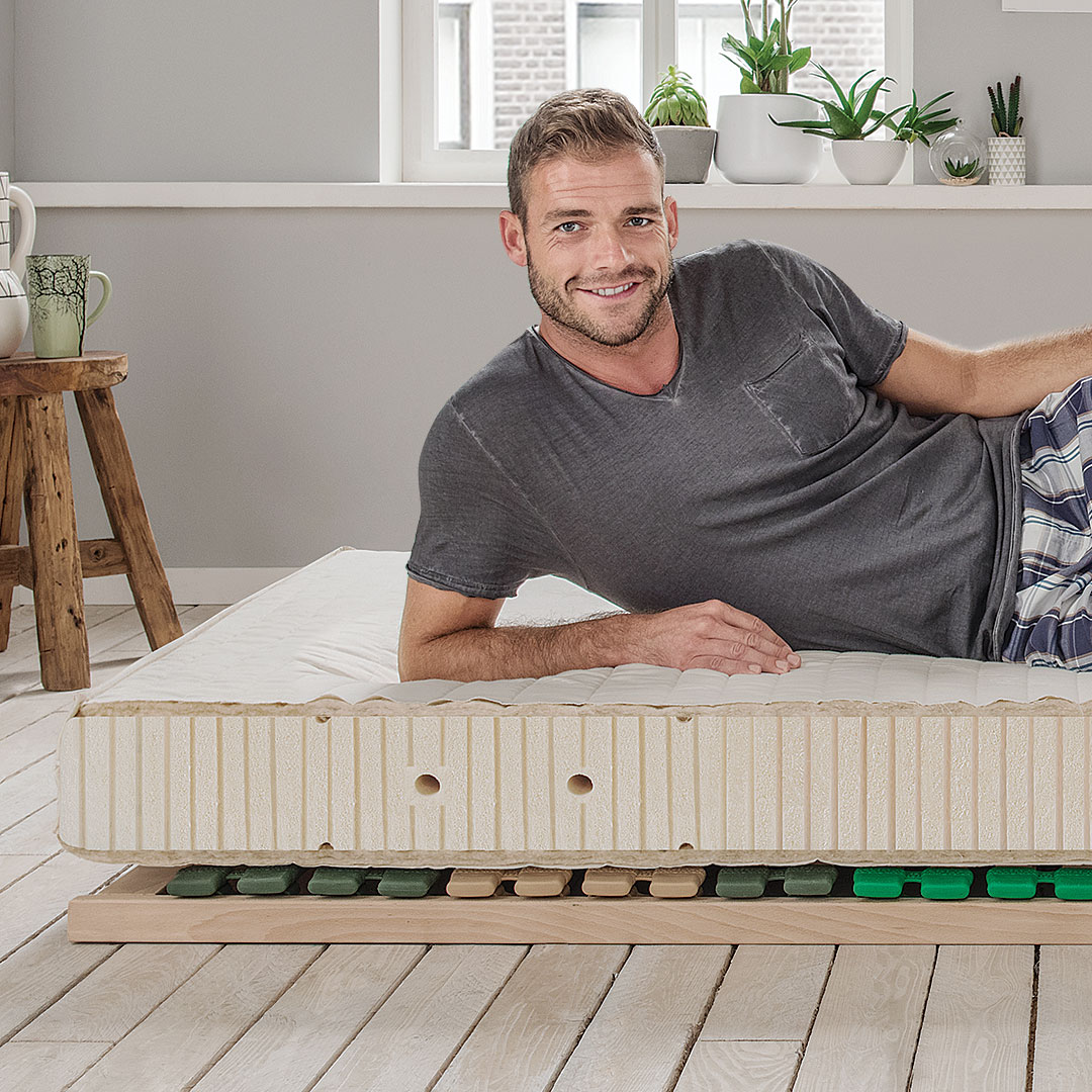 Naturlatex-Matratze "Sana-Basic" | 90x200 cm | medium | Bio-Material | Handgefertigt | schadstoffgeprüft | Matratzen