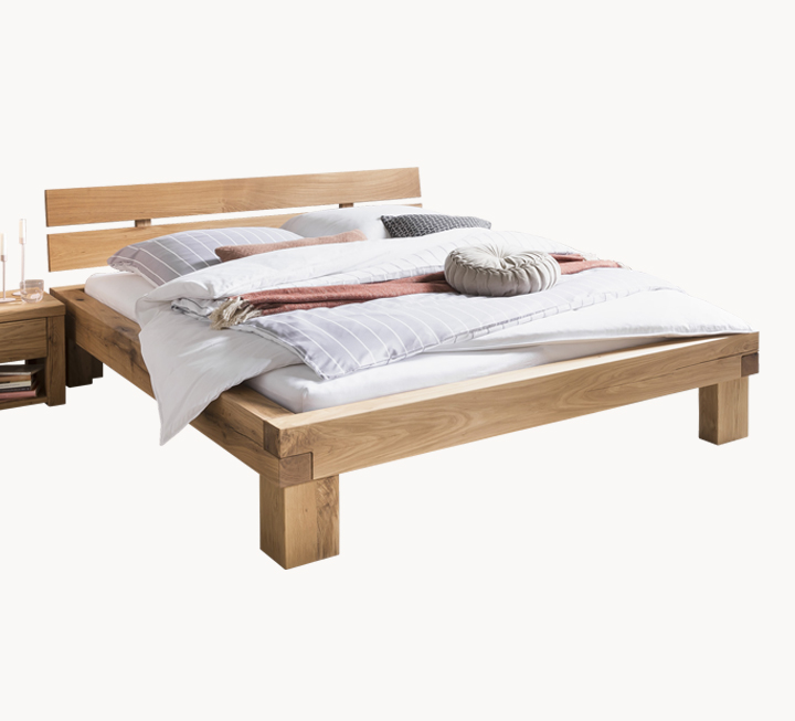 Balkenbett Agona als Schubkastenbett (optional), massive Kernbuche Balkenbett Agona als Schubkastenbett (optional), massive Kernbuche