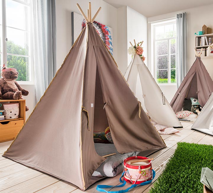 Spielzelt Kiddy in Tipi-Optik in vier erlesenen Farbstellungen Spielzelt Kiddy in Tipi-Optik in vier erlesenen Farbstellungen