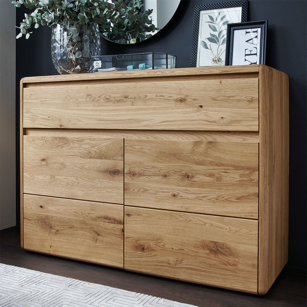 Kommode "Viadana" | H85xB117xT42 cm | Kernbuche | vegan | Bio-Material | Handgefertigt | schadstoffgeprüft | Kommoden