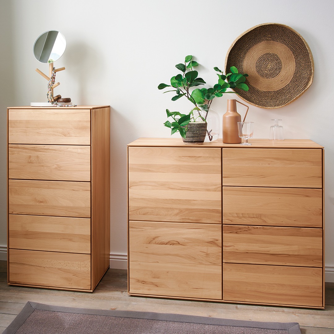 Kommode "Bellavista" | H61xB50xT37 cm | Kernbuche | vegan | Bio-Material | Handgefertigt | Variante 01 | schadstoffgeprüft | Kommoden