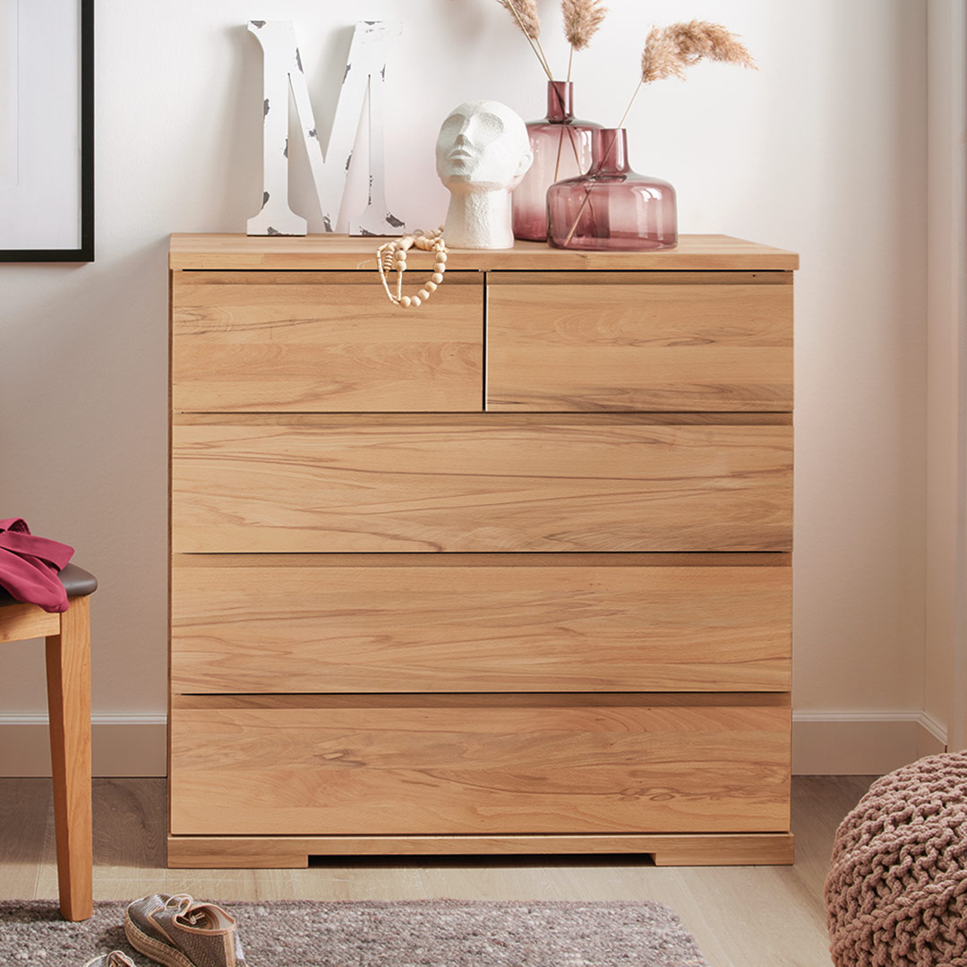 Kommode "Moderna" | H110xB50xT40 cm | Kernbuche | 100% ökologisch