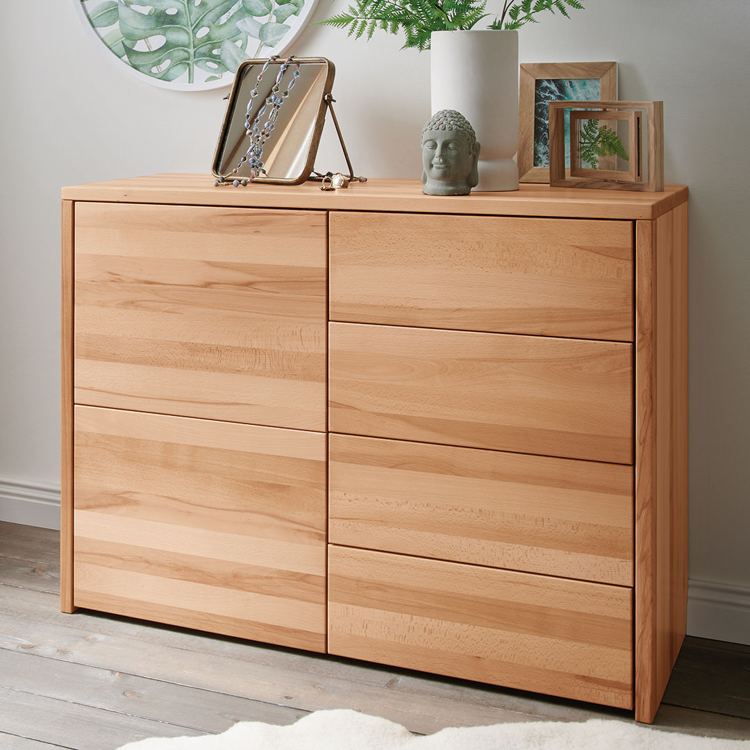 Kommode "Selva" | H99xB55xT45 cm | Kernbuche | vegan | Bio-Material | Handgefertigt | Variante 01 | schadstoffgeprüft | Kommoden