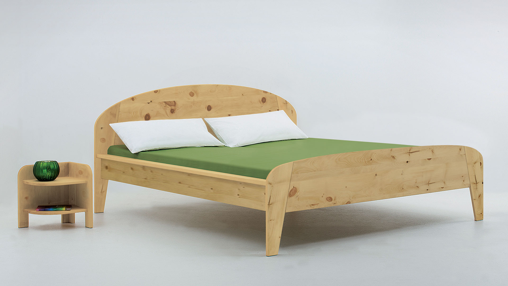 Einzelbett und Doppelbett "Astoria 02" Zirbe