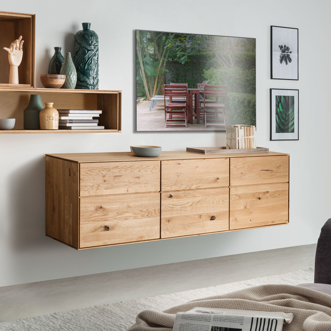 Hängeboard "Civenna" | H26xB150xT30 cm | vegan | Bio-Material | Handgefertigt | Variante 01 | schadstoffgeprüft | Sideboards & Highboards